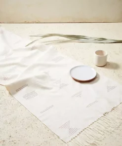 Minna Handcrafted Shapes Table Runner - Pink