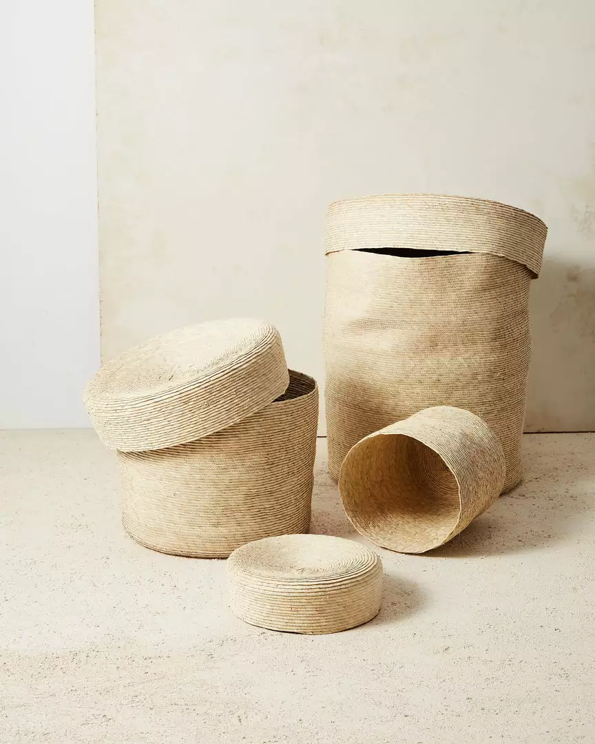 Minna Lidded Palm Basket 1 Minna Lidded Palm Basket