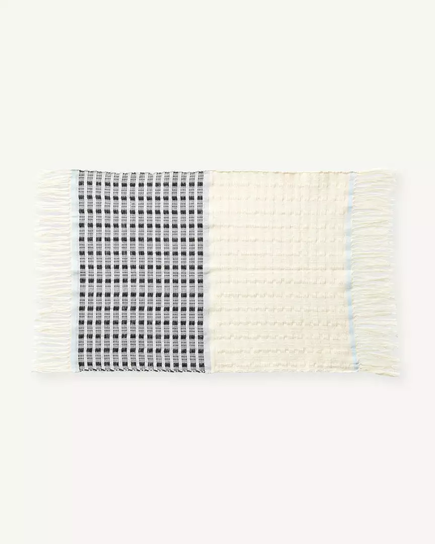 Minna Handcrafted Texture Placemat - Blue 1 Minna Handcrafted Texture Placemat - Blue