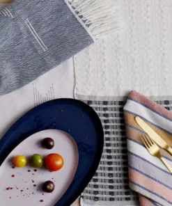 Minna Handcrafted Texture Placemat - Blue 7 Minna Handcrafted Texture Placemat - Blue