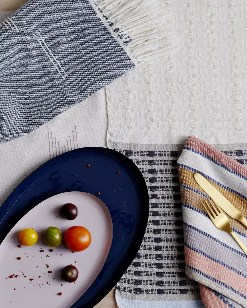 Minna Handcrafted Texture Placemat - Blue 4 Minna Handcrafted Texture Placemat - Blue