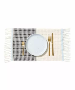 Minna Handcrafted Texture Placemat - Blue