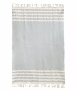 Kiliim Mint Stripes Throw Blanket Home Goods