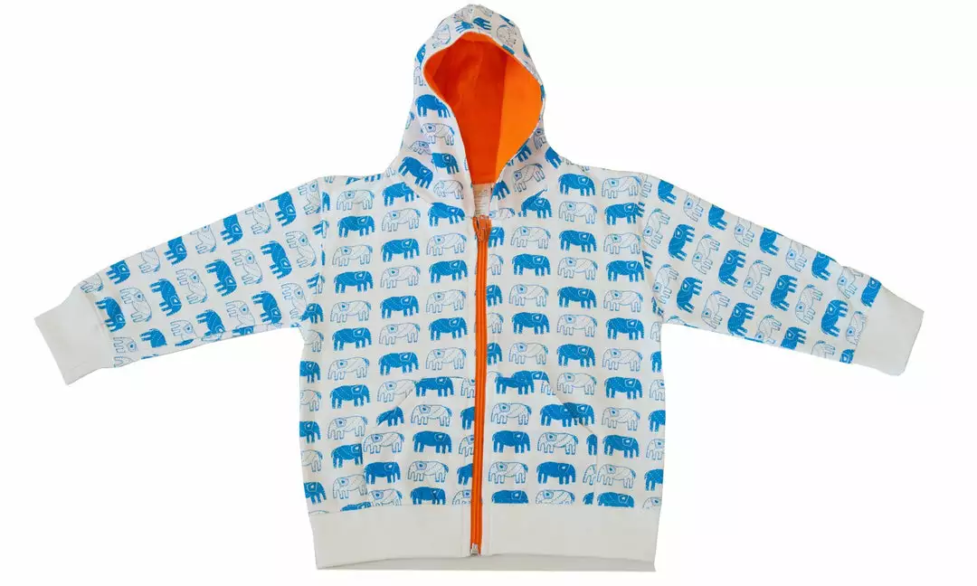 Mirasa Design Baby Elephant Hoodie - Orange 1 Mirasa Design Baby Elephant Hoodie - Orange
