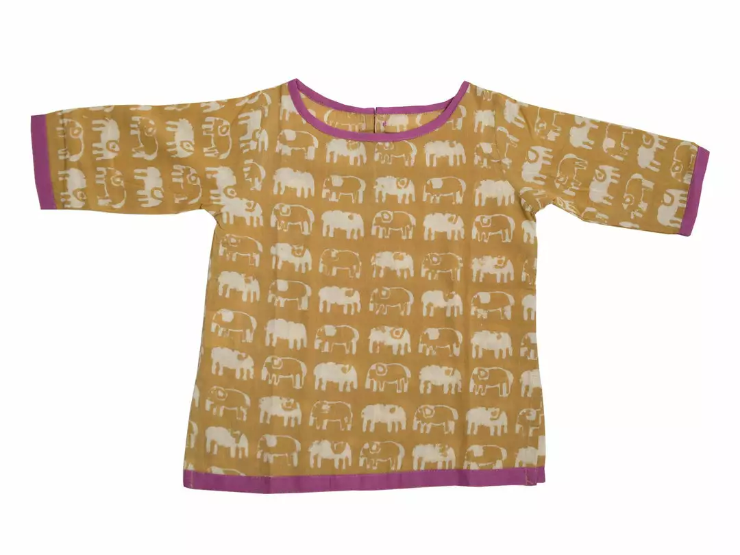 Mirasa Design Baby Elephant Tunic - Forest Yellow 1 Mirasa Design Baby Elephant Tunic - Forest Yellow