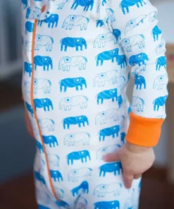 Mirasa Design Baby Footed Elephant Onesie - Orange