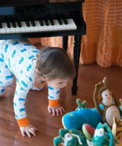 Mirasa Design Baby Footed Elephant Onesie - Orange 11 Mirasa Design Baby Footed Elephant Onesie - Orange