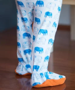Mirasa Design Baby Footed Elephant Onesie - Orange 10 Mirasa Design Baby Footed Elephant Onesie - Orange