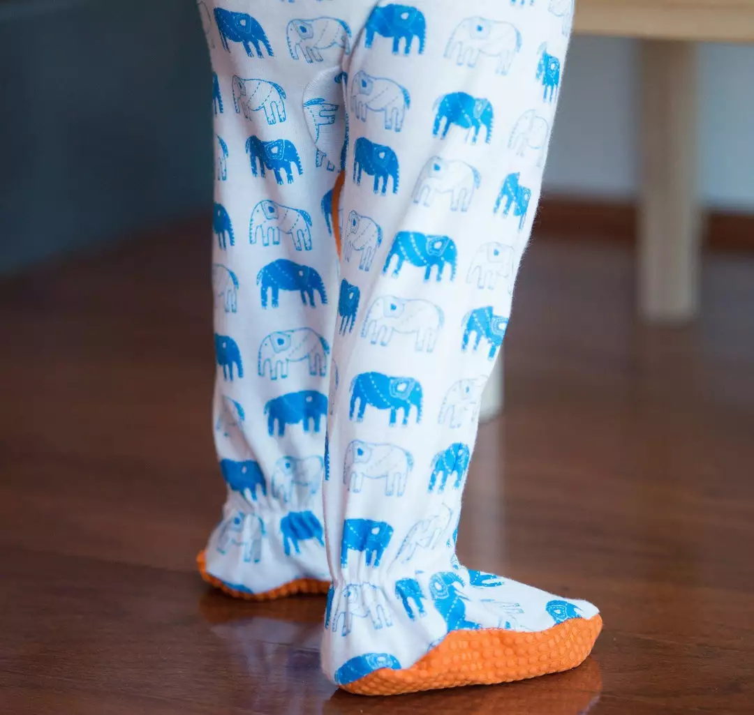 Mirasa Design Baby Footed Elephant Onesie - Orange 5 Mirasa Design Baby Footed Elephant Onesie - Orange