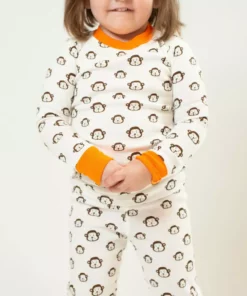 Mirasa Design Kids' + Baby Kids' Monkey Pajama Set - Orange 5 Mirasa Design Kids' + Baby Kids' Monkey Pajama Set - Orange