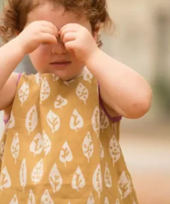 Mirasa Design Baby Gifts Baby Bold Leaf Dress - Forest Yellow