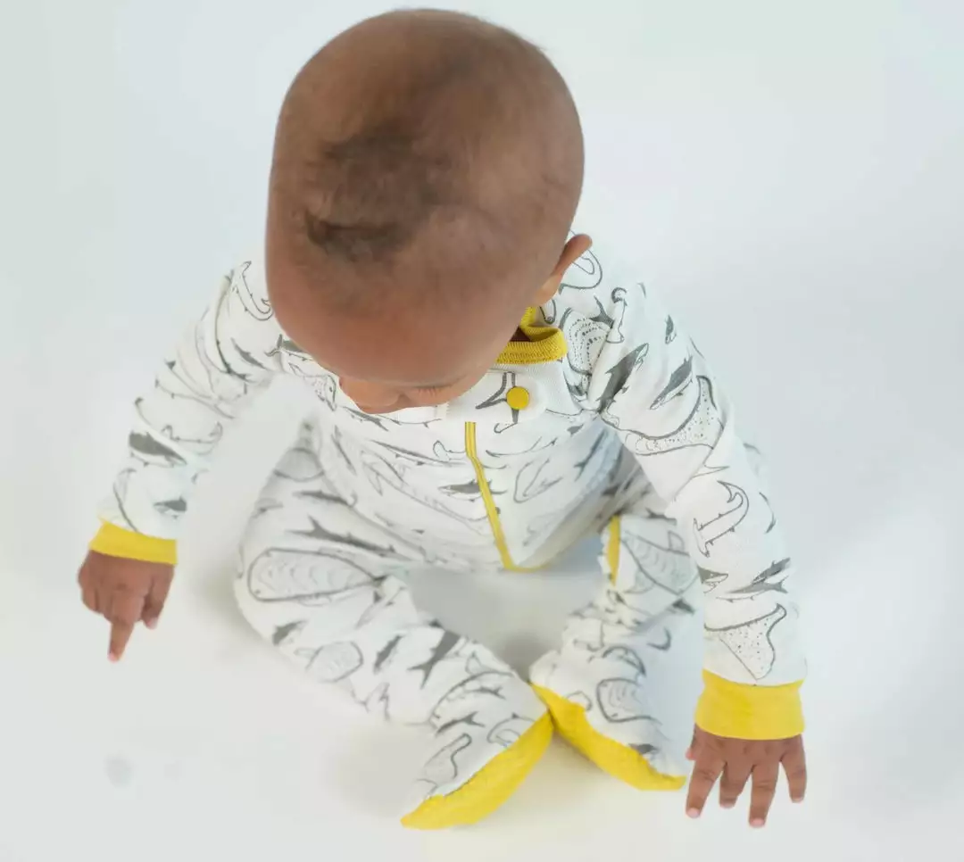 Mirasa Design Baby Footed Shark Onesie Kids' + Baby 4 Mirasa Design Baby Footed Shark Onesie Kids' + Baby