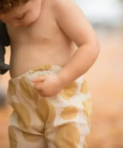 Mirasa Design Kids' + Baby Baby Polka Pants - Forest Yellow