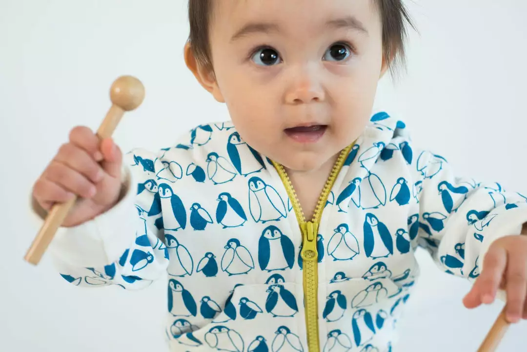 Mirasa Design Baby Penguin Hoodie - Celery 3 Mirasa Design Baby Penguin Hoodie - Celery