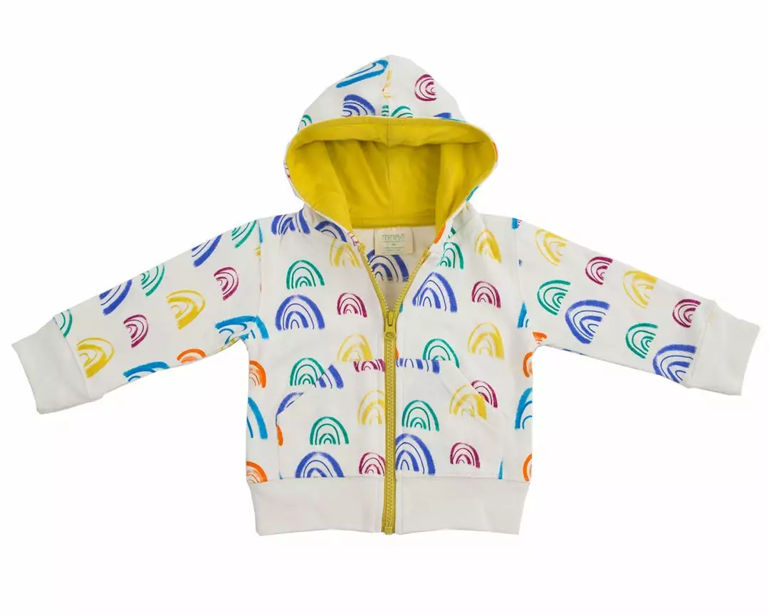 Mirasa Design Baby Rainbow Hoodie - Celery 1 Mirasa Design Baby Rainbow Hoodie - Celery