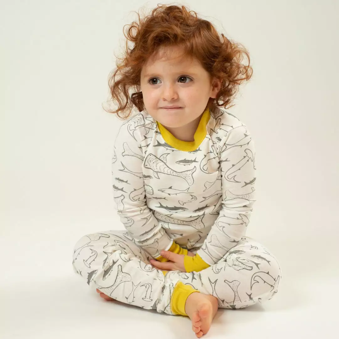 Mirasa Design Kids' + Baby Kids' Shark Pajama Set - Celery 5 Mirasa Design Kids' + Baby Kids' Shark Pajama Set - Celery