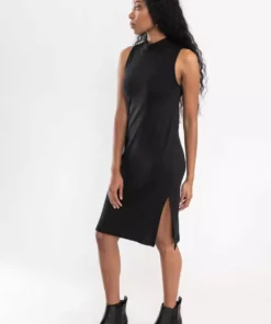 Tonlé Mock Neck Upcycled Dress Clothing