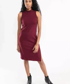 Tonlé Mock Neck Upcycled Dress Clothing