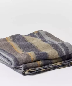 Coyuchi Home Goods Mojave Linen Blanket - Indigo