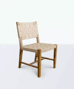 Masaya & Co. Handcrafted Monimbo Leather Dining Chair