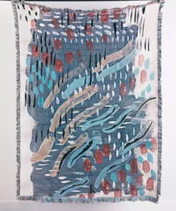 K-apostrophe Monsoon Upcycled Throw Blanket