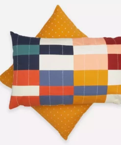 Anchal Multi-Check Lumbar Pillow Home Goods