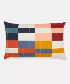 Anchal Multi-Check Lumbar Pillow Home Goods