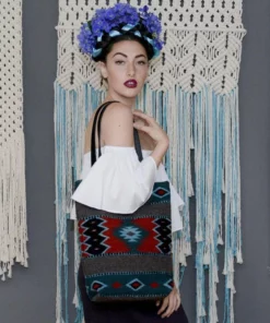 MZ Fair Trade Lost Island Wool Bucket Tote Bag