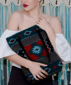 MZ Fair Trade Lost Island Wool Bucket Tote Bag