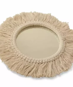 Casa Amarosa Natural Fringe Wall Mirror Home Goods