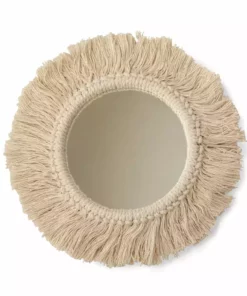 Casa Amarosa Natural Fringe Wall Mirror Home Goods