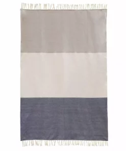 Kiliim Navy And Beige Throw Blanket