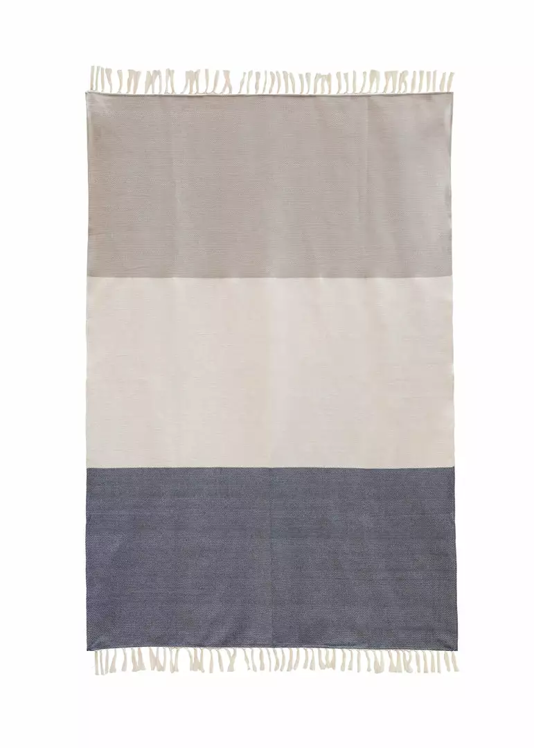 Kiliim Navy And Beige Throw Blanket 2 Kiliim Navy And Beige Throw Blanket