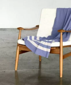 Newly Goods Cumberland Blue Recycled Throw Blanket Handcrafted