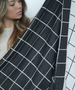 Newly Goods Grid Recycled Throw Blanket Handcrafted