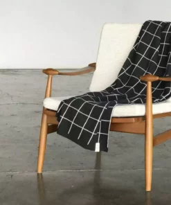 Newly Goods Grid Recycled Throw Blanket Handcrafted