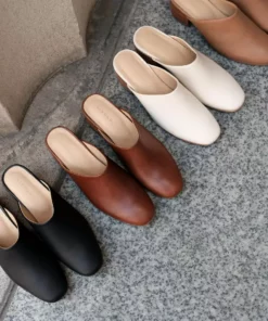 Nisolo Special Occasion All-Day Heeled Mule - Brandy