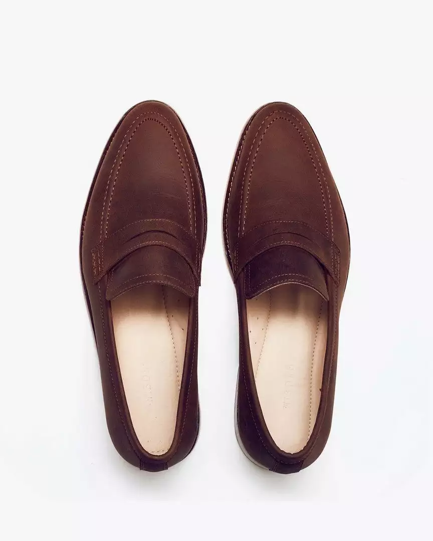 Nisolo Men's Chamberlain Penny Loafer - Oak 10 Nisolo Men's Chamberlain Penny Loafer - Oak