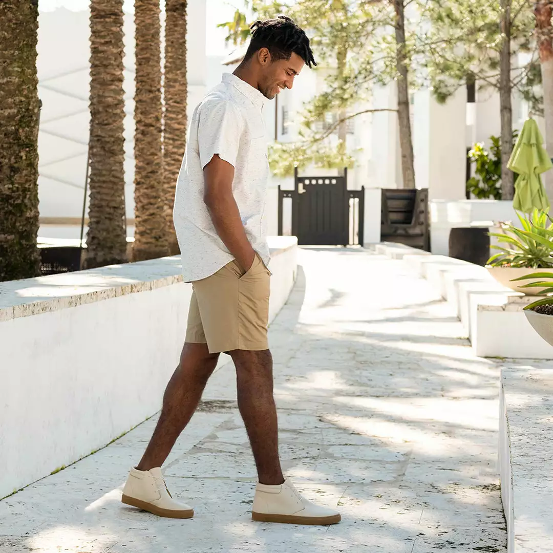 Nisolo Men's Cortez Mid Top Sneaker - Bone + Gum 4 Nisolo Men's Cortez Mid Top Sneaker - Bone + Gum