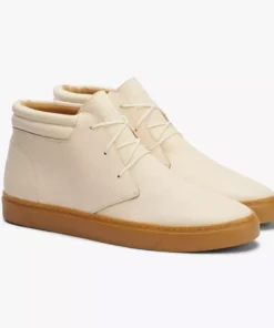 Nisolo Men's Cortez Mid Top Sneaker - Bone + Gum