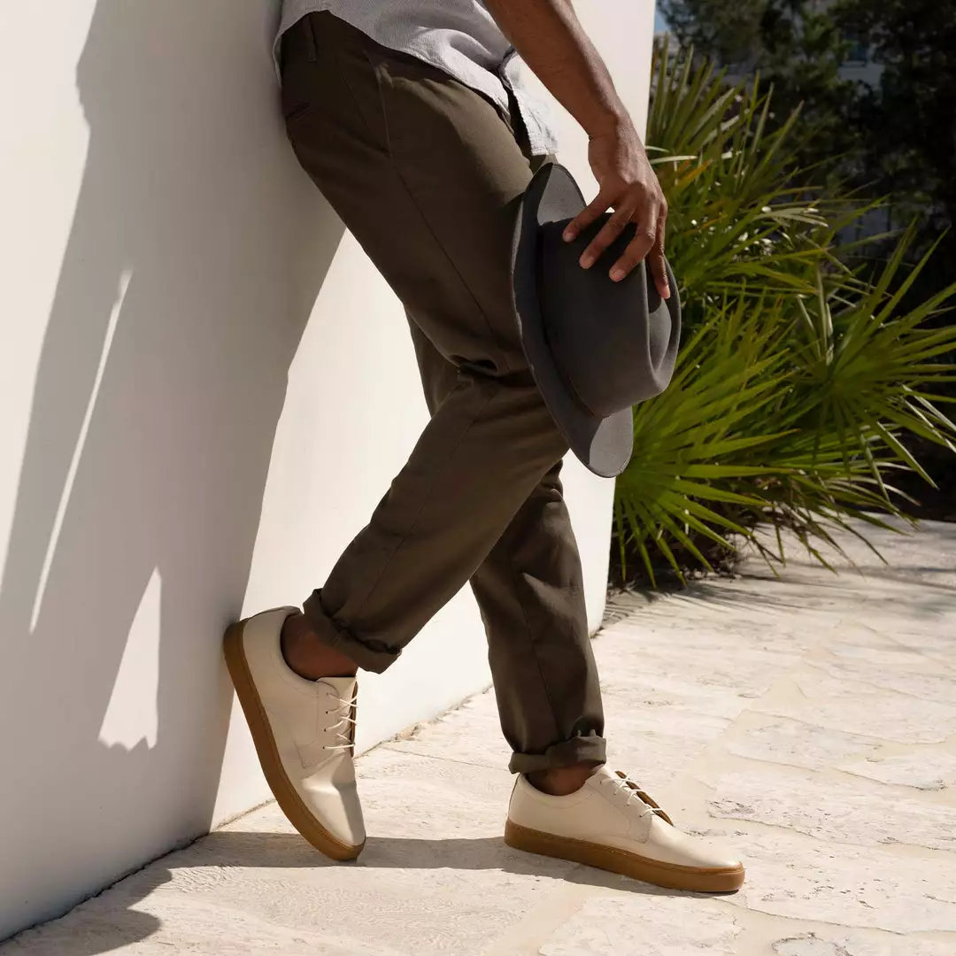 Nisolo Men's Diego Low Top Sneaker - Bone + Gum 2 Nisolo Men's Diego Low Top Sneaker - Bone + Gum