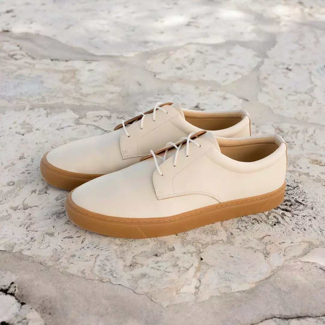 Nisolo Men's Diego Low Top Sneaker - Bone + Gum 6 Nisolo Men's Diego Low Top Sneaker - Bone + Gum