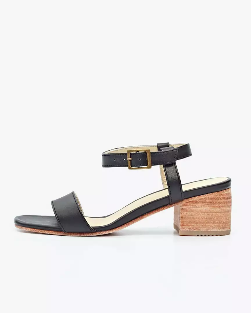 Nisolo Lucia Block Heel Sandal - Black 1 Nisolo Lucia Block Heel Sandal - Black