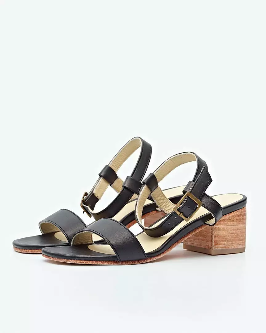 Nisolo Lucia Block Heel Sandal - Black 4 Nisolo Lucia Block Heel Sandal - Black