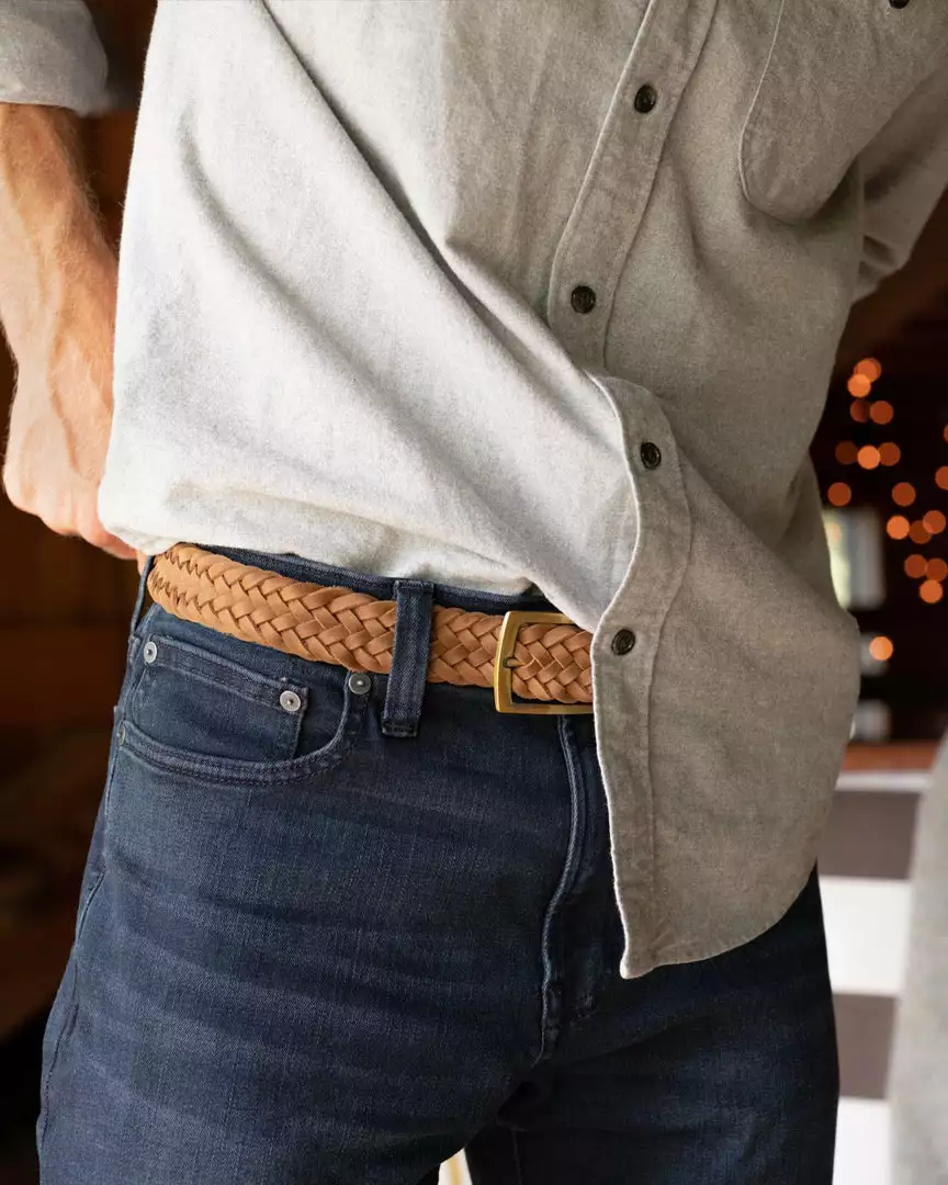 Nisolo Men's Teyo Woven Belt - Tobacco Accessories 2 Nisolo Men's Teyo Woven Belt - Tobacco Accessories