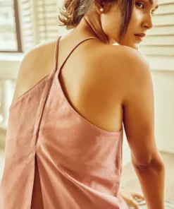 No Nasties Ash Rose Crossback Tank Top Clothing