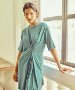 No Nasties Twist T-Shirt Dress Clothing