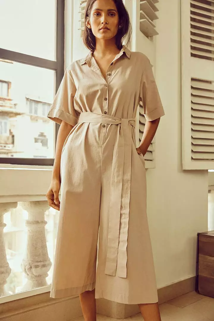 No Nasties Sand Midi Jumpsuit 1 No Nasties Sand Midi Jumpsuit