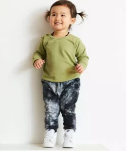 North Of West Baby's Upcycled Tie Dye Coast Pants - Black