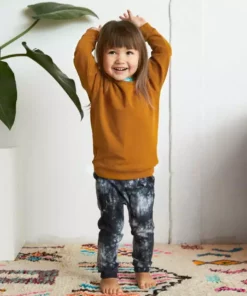 North Of West Baby's Upcycled Tie Dye Coast Pants - Black